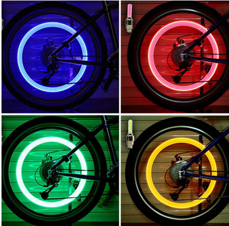 2 Pcs Bicycle LED Light / Bike Tire Valve Lights / Bicycle Flash Light / Mountain Road Bike Cycling Tyre Wheel Lights / Bicycle Wheel