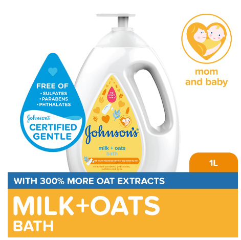 Johnson's Milk + Oats Baby Bath 1000ml - Baby Essentials, Baby Care, Baby Wash Body Wash For Baby