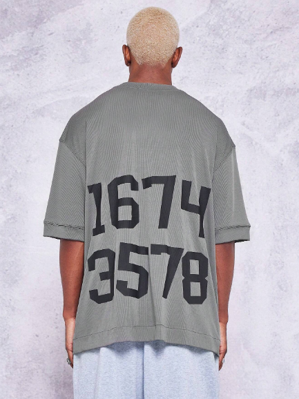 SUMWON Oversized Tee With Number Graphic Print