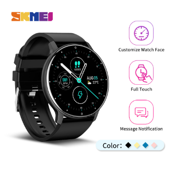 SKMEI ZL02 Smart Watch Waterproof Fitness Tracker Full Touch Screen Heart Rate Multifunctional Sport Running Watch Jam Telefon