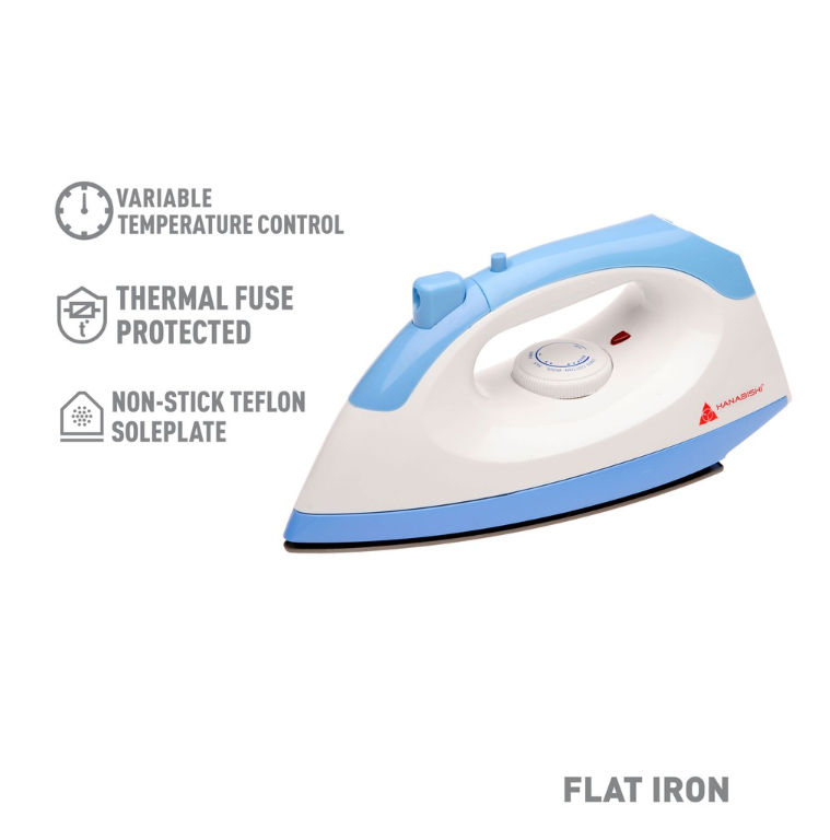 Hanabishi Dry Flat Iron HI87 Non-stick Teflon Soleplate with Spray