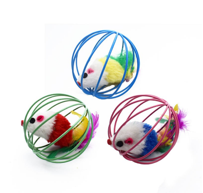 Pet Hot More Play Playing Toys False Mouse in Rat Cage Ball For Pet Cat Kitten Gift