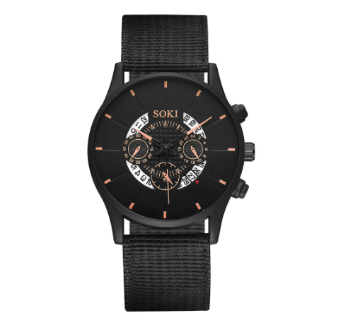 Fashion Canvas Strap Men's Watch Student Sports Quartz Watche M003