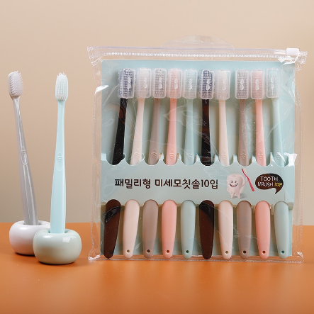 iBaby 10pcs Macaron Toothbrush Soft Bristles Toothbrush Family Toothbrush Set With Protective Cover