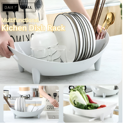 Dish Drainer Kitchen Dish Rack Plate Organizer Dish Drying Rack Countertop Tableware Storage Holder