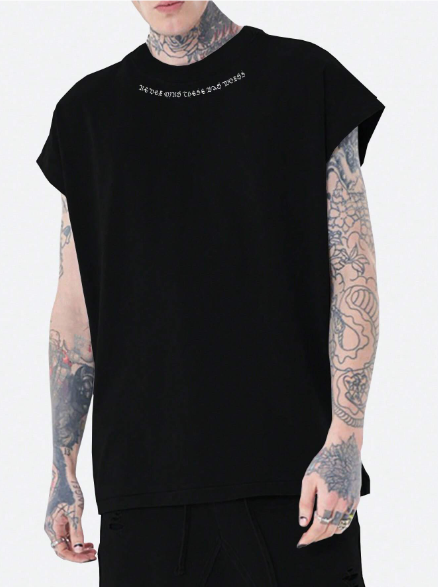 Manfinity EMRG Men T-Shirts Baggy Crew Neck Drop Shoulder Short Sleeve Graphic Tee Street Summer Polyester