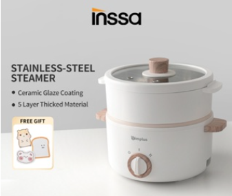 Innsa x Simplus Electric Cooker 1.5L/3L Rice Cooker with Steamer Multifunctional Cooker Non Stick