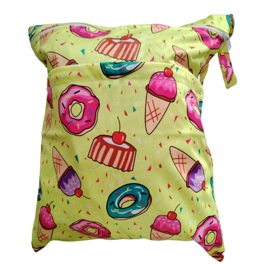 30x37cm Cloth Diaper Wet Dry Bags Double Zipper Mixed Color Printed Portable Waterproof Dag Storage Bag Swimwear Bag C10