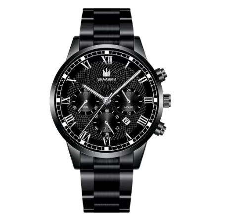 Men's Waterproof Quartz Business Wacthes Stainless Stee Original Relo Waterproof Luminous Gold Watch For Men BLACK