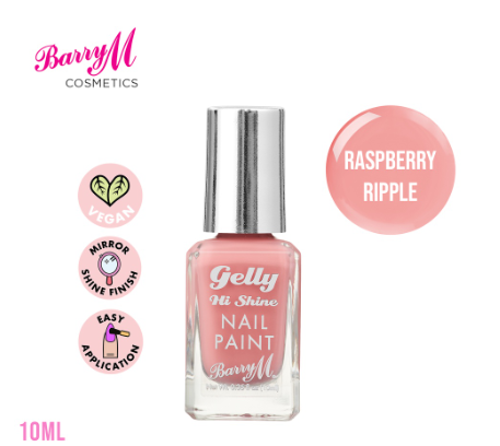 Barry M Gelly Hi Shine Nail Paint Raspberry Ripple Gel Nail Polish