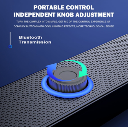 Bluetooth Wireless Soundbar Stereo Wired Speaker 3.5MM Audio Cable For Laptop/PC/TV/Gaming