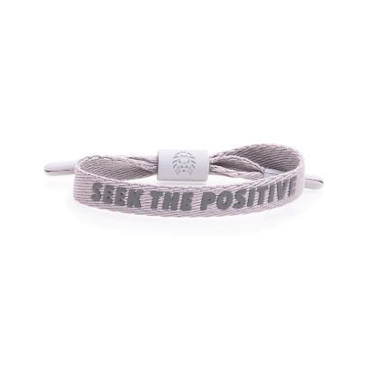 Single Lace Bracelet: Seek The Positive - Grey (M/L)
