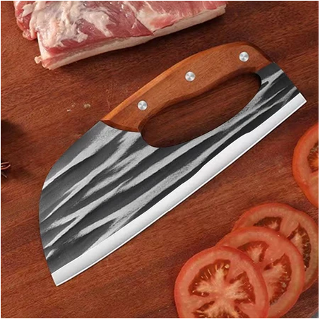 Nipiin Hand Forged Stainless Steel Household Kitchen Knife Wooden Cleaver Multifunctional Cooking