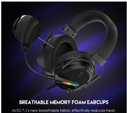 Fantech ALTO HG26 7.1 Virtual Surround Sound Gaming Headphone Headset with Noise Cancelling Mic