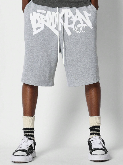 SUMWON Drop Crotch Jort Short With Front Graphic