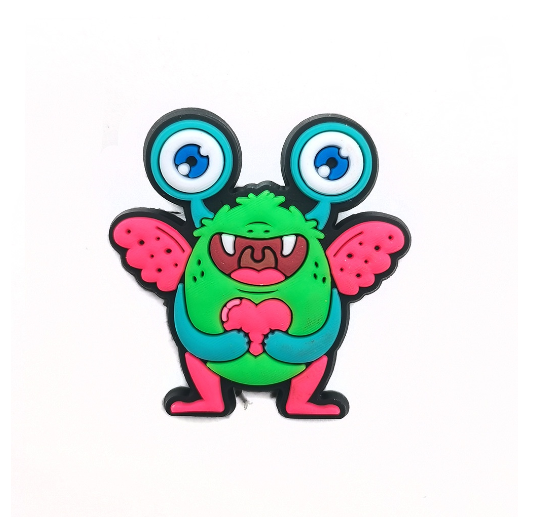 Cute Heart Crocs Charms Mike Wazowski Jibbits Charm Pin Monster University Jibits Crocks for Women Shoes Accessories M12