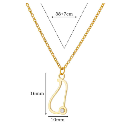 Zircon Initial Letter Necklace for Women Stainless Steel Gold Plated Chains Choker Name Pendant Necklaces New Vintage Jewelry I