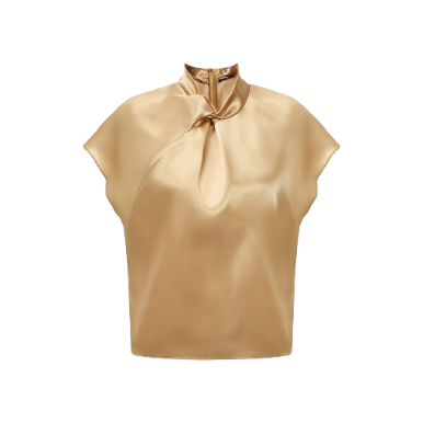 Lovito Women Elegant Plain Ruched Blouse LNL36062 (Khaki)