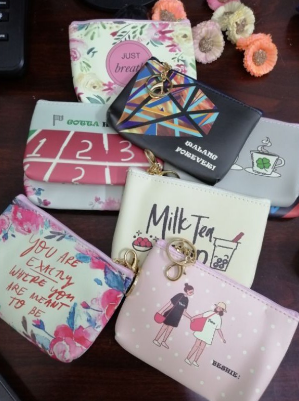 Full Printed Synthetic leather Pouch Coinpurse