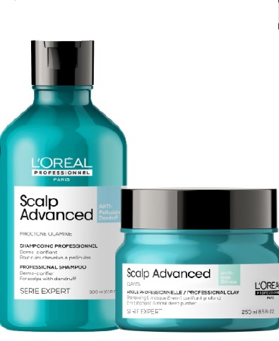 Professionnel Scalp Advanced Anti-Dandruff Shampoo and 2-in-1 Deep Purifying Clay Mask Duo