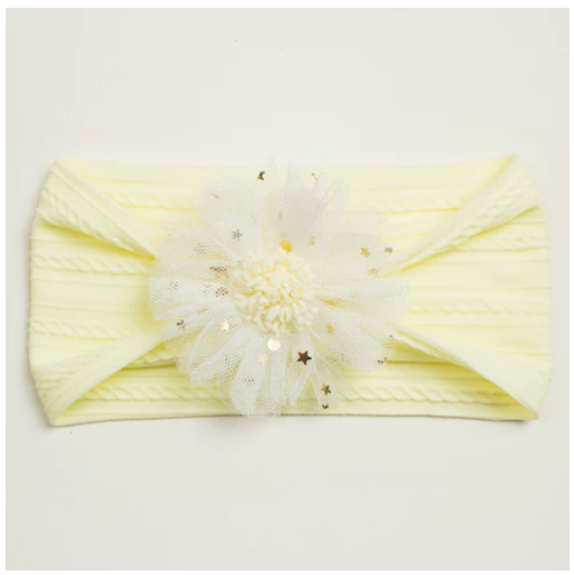 1Pcs Baby Candy Color Flower Seamless Wide Headscarf Baby Nylon Headband Cute Princess Accessories Soft Comfortable HS16