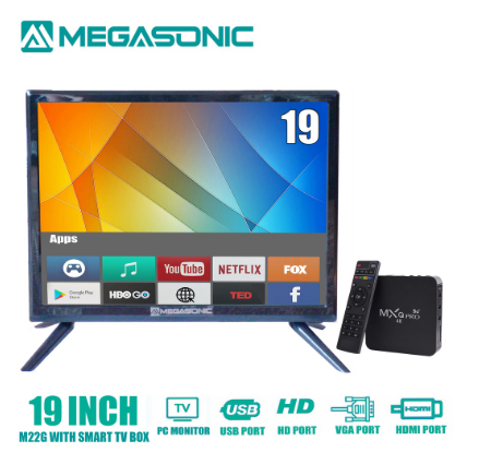 MEGASONIC M97-LED22G + Smart TV BOX 19 inch Screen LED TV 22