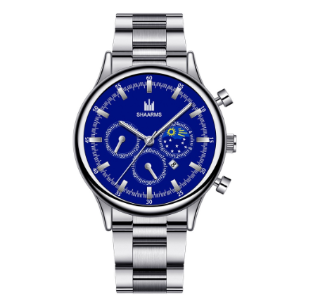 Men Stainless Steel Quartz Watch with Date Calendar 01