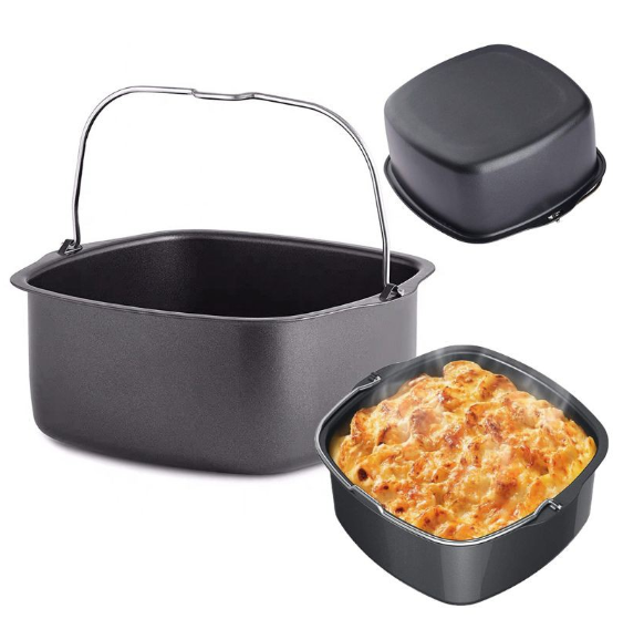 Square Non Stick Cake Mold Baking Tray Pan Roasting Basket Bakeware Air Fryer