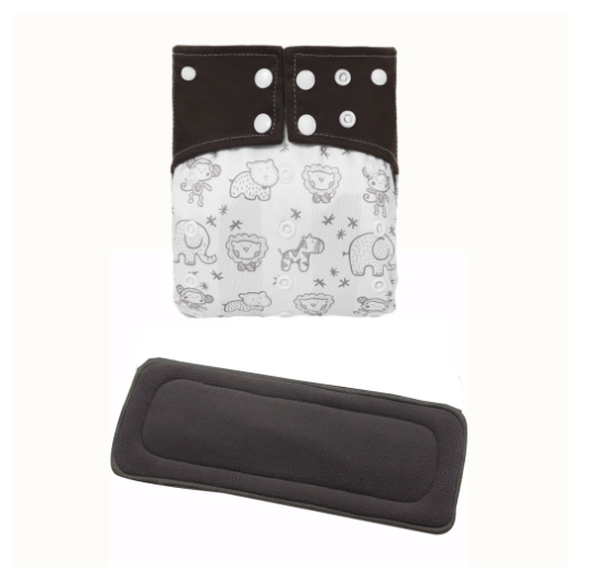 Cloth Diaper 1 Set With Bamboo Charcoal Inserts In Stocks D36