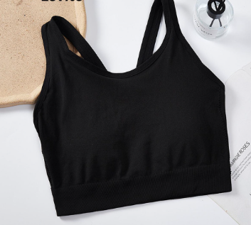 Lovito Women Sporty Plain Backless Sports Bra LNL43040