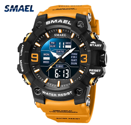 Original Luxury Fashion Men's Watch Sports Fashion Casual Watch Waterproof Luminous Silicone Watch ORANGE