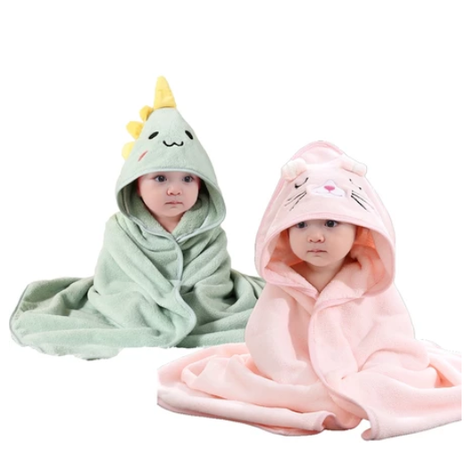 Buy 1 Take 1 2PCS Hooded Baby Blanket Baby Bath Towel Baby Towel Swaddle Kulambo Pranela SET7
