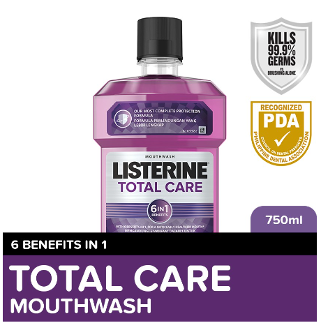 Listerine Total Care Mouthwash 750ml - For Complete Oral Care, Toothbrush Routine, Use with Toothpaste