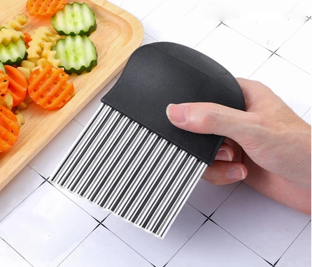 Nipiin Potato Wave Knife Potato Cut Stainless Steel Multifunctional Cutter Carrot Potato Grid Slicer