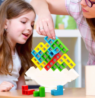 Tetra Tower Game Tetris Balance Toy Stacking Block Stack Assembly Building Blocks Children Educational Toys
