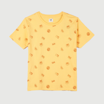 Stylistic Mr. Lee Ladies Basic Tees Round Neck T Shirt All Over Print Boxy Fit 144595-U Yellow