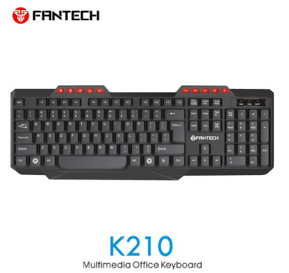 Fantech K210 Multimedia Office Keyboard Strong & Durable with Waterproof Splash Design