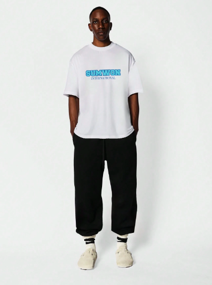 SUMWON Tee With Letter Graphic Print
