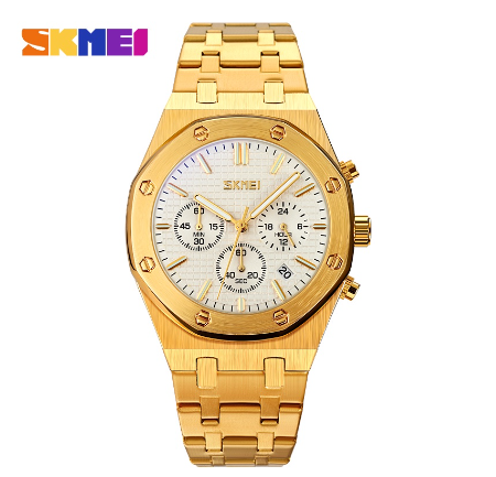 SKMEI Quartz Watch Waterproof Stainless Steel Zinc Alloy Men 9296 M5