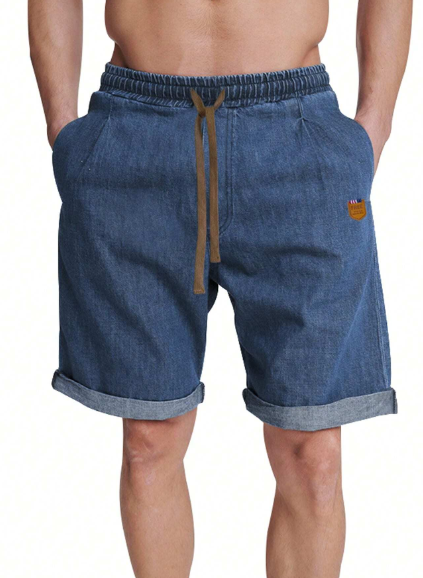 Men\ Simple Daily Denim Shorts