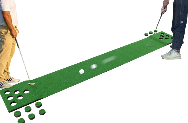Golf Pong Game Set Golf Putting Game Golf Putting mat Golf Putting Green Backyard Party Golf Game Includes Putting Green, 2 Putters, 4 Golf Balls, Carring Bag