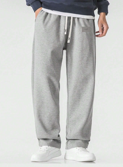 Spring/Fall Loose Fit Straight Knitted Casual Pants For Men, Thin Style