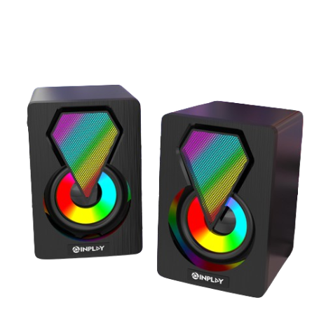 Inplay Mini Digital Speaker 3D Surround Shocking Bass Boost Colorful Compatibile For Pc/Laptop