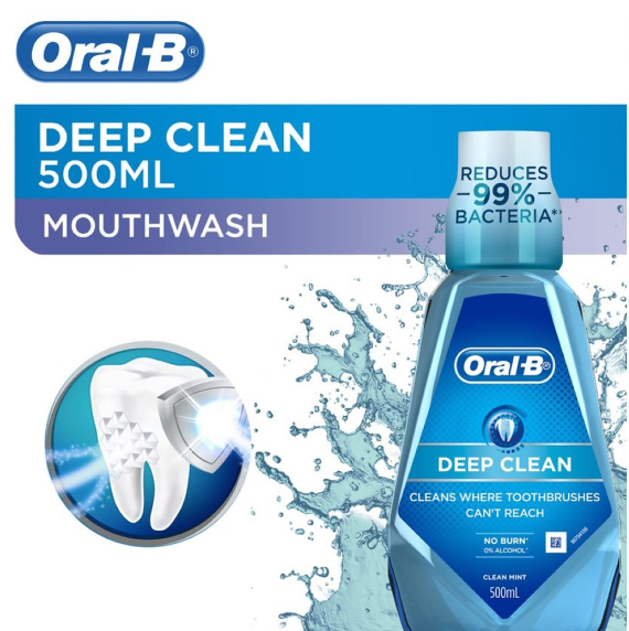 Oral B Deep Clean Mouthwash 500ml