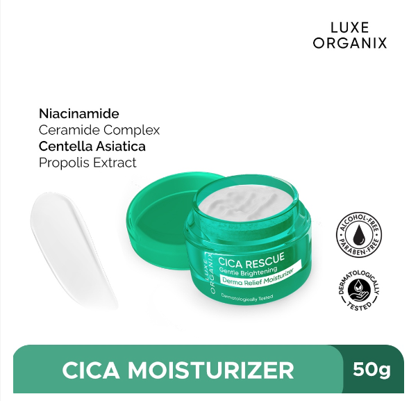 Luxe Organix Cica Rescue Gentle Brightening Derma Relief Moisturizer 50g