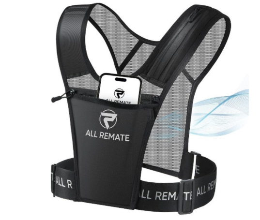 Running Vest Chest Phone Holder, Adjustable Reflective Training Workout Gear