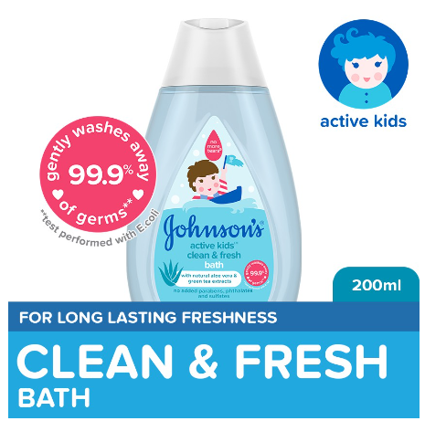 Johnson's Active Kids Clean & Fresh Bath 200ml-Baby Essentials, Baby Care, Kids Wash, Kids Body Wash