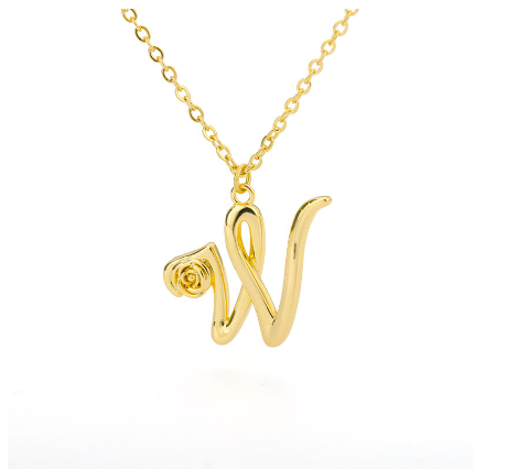 Dainty Gold Letter Necklace Tiny 26 Capital A-Z Pendant Choker Necklace,Cute Personalized Name Necklace Gold Jewelry Necklace W