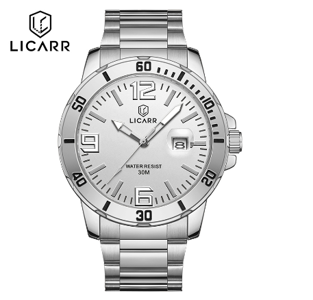 LICARR Men's Watches Casual Fashion Original Luminous Date Waterproof Stainless Steel Men Watch 9524 004