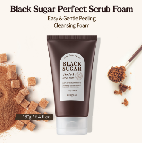 Black Sugar Perfect Scrub Foam 180ML  Refine Skin Texture  Gentle Exfoliating Cleanser